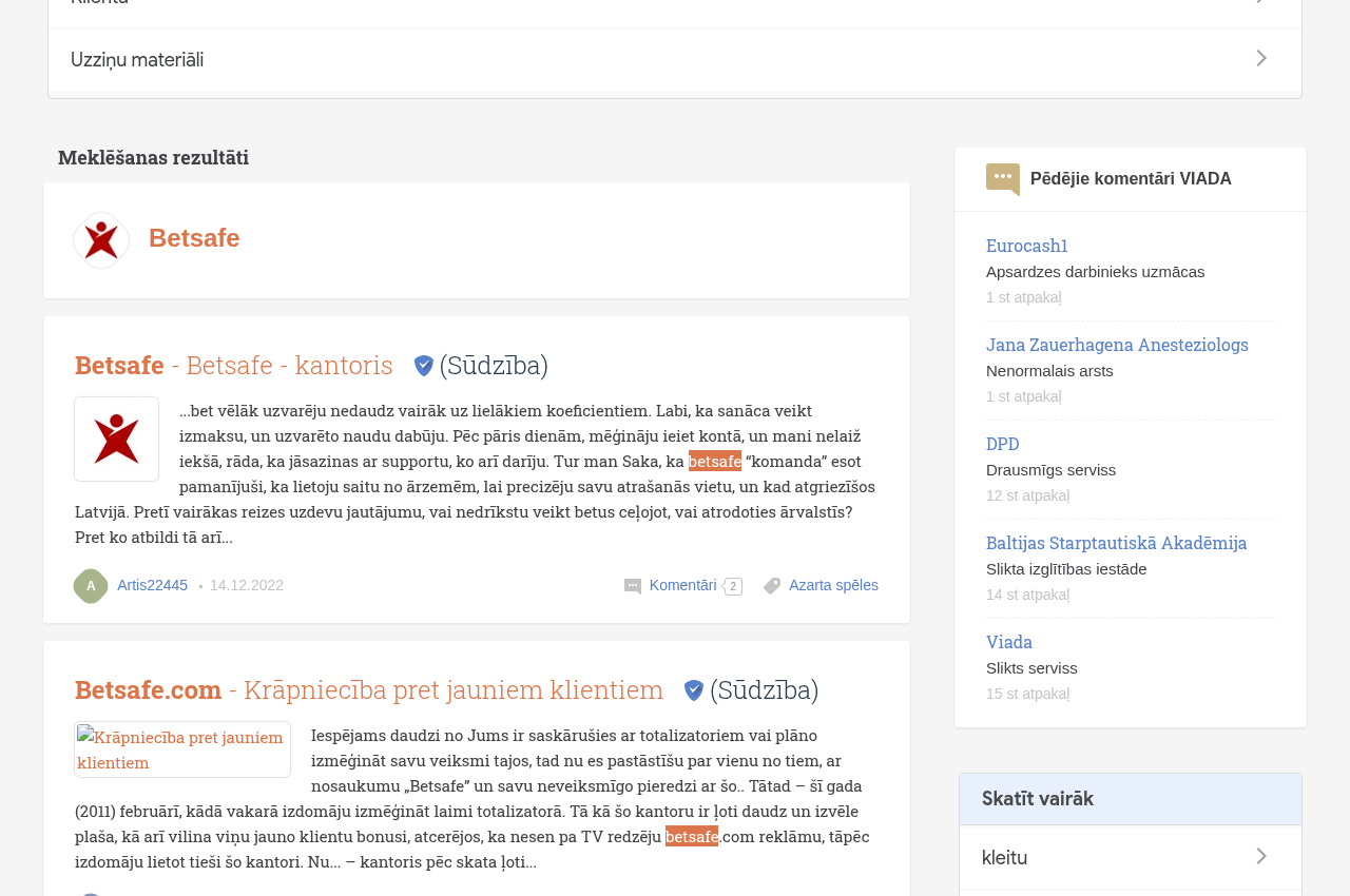 Betsafe lietotāju sūdzību meklēšanas konteksts